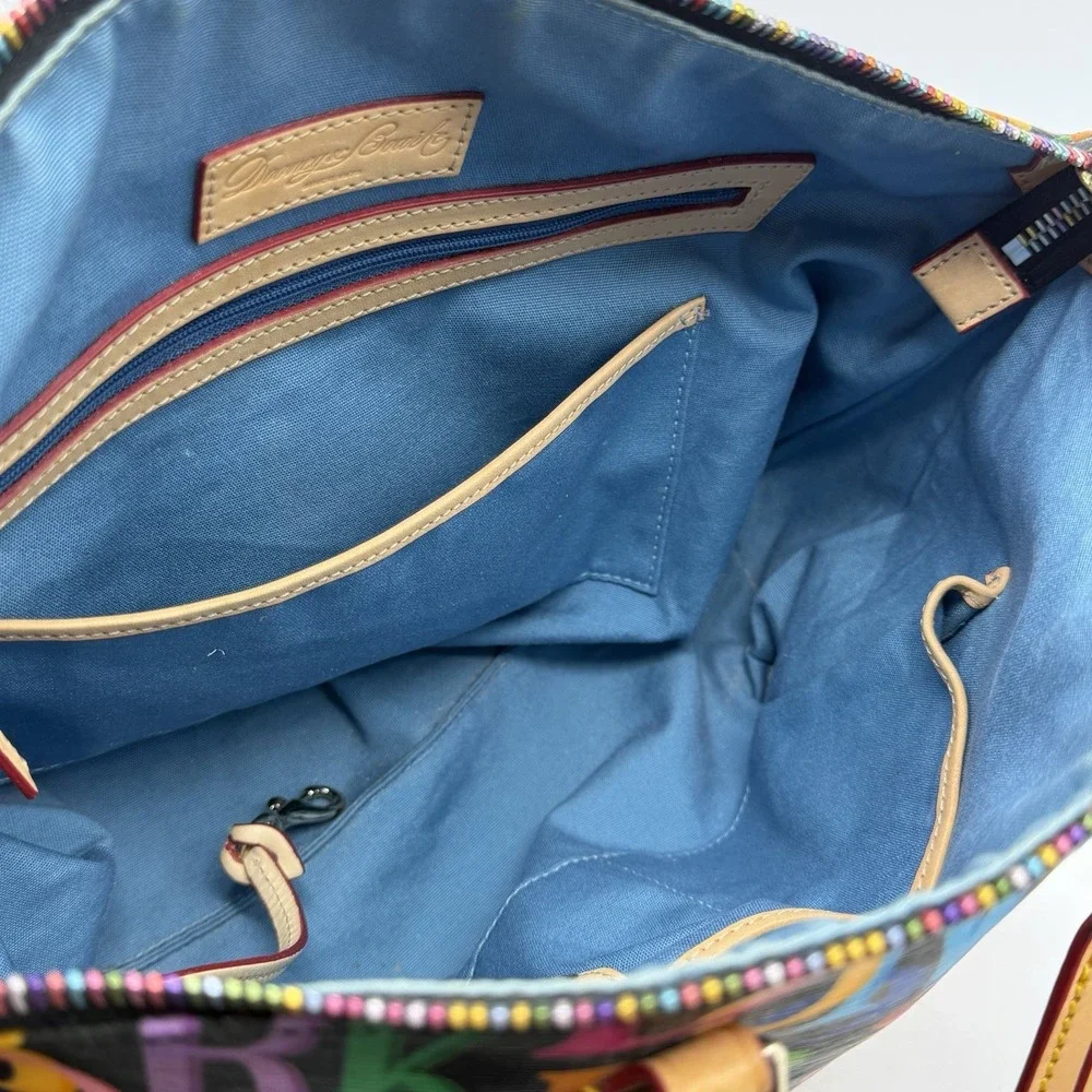 Dooney & Bourke Retro‎ Grafica Satchel Purse Bag Rainbow Zipper Black Dust Bag